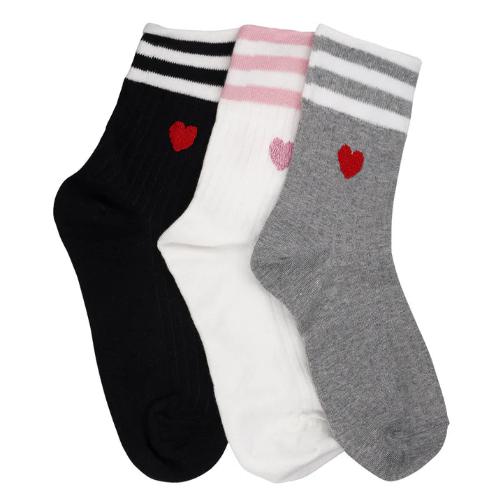 LIMLIM | Chaussettes mini "COEUR" avec rayures