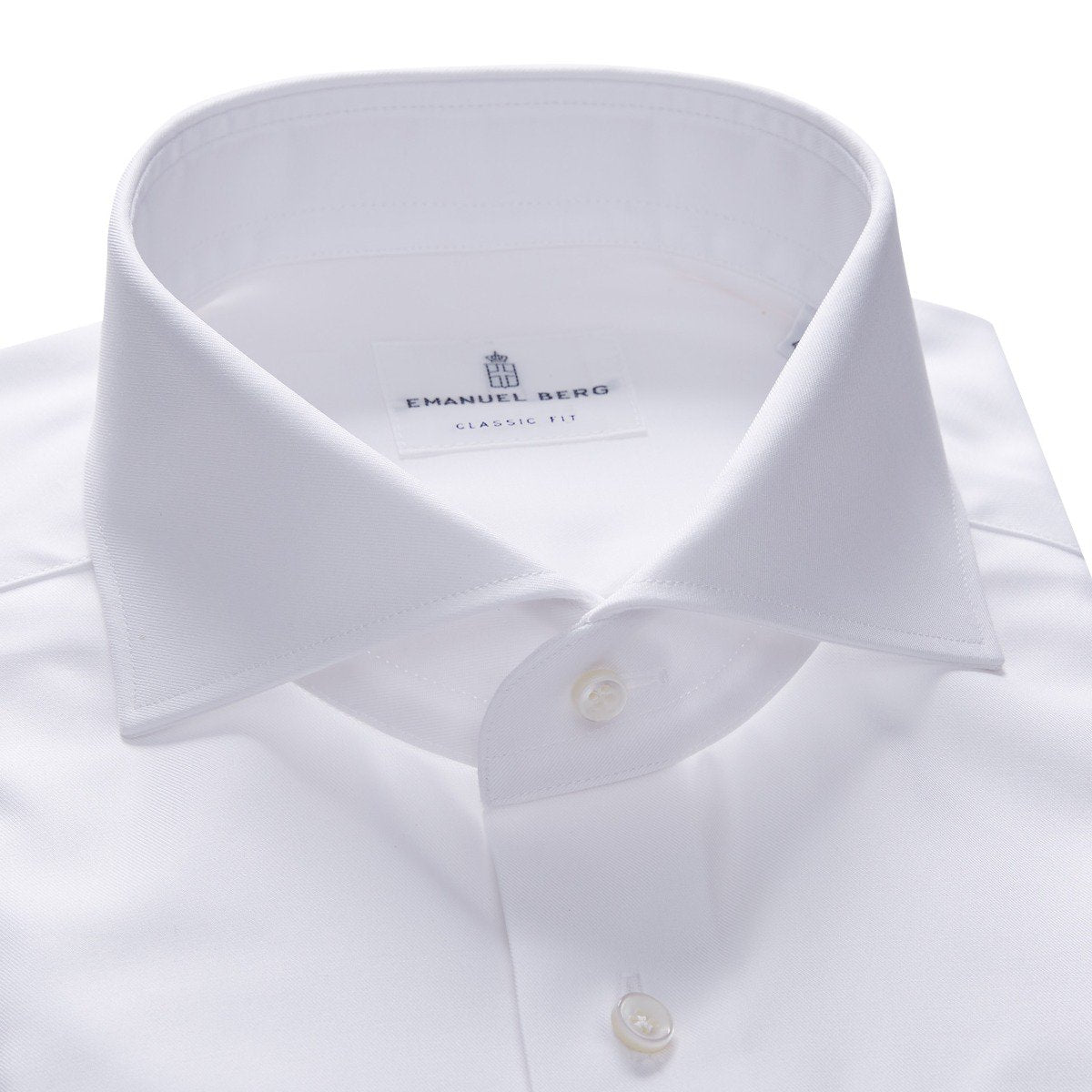 EMANUEL BERG | Chemise ''Harvard'' en sergé infroissable - Blanc