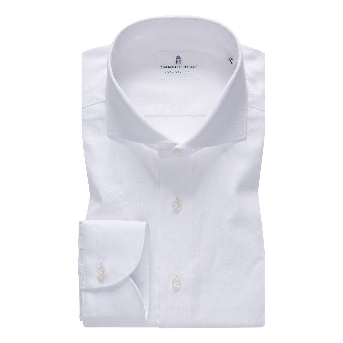 EMANUEL BERG | Chemise ''Harvard'' en sergé infroissable - Blanc