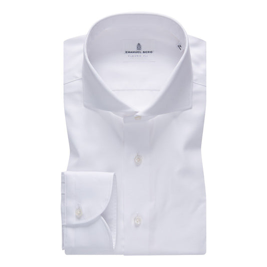 EMANUEL BERG | Chemise ''Harvard'' en sergé infroissable - Blanc