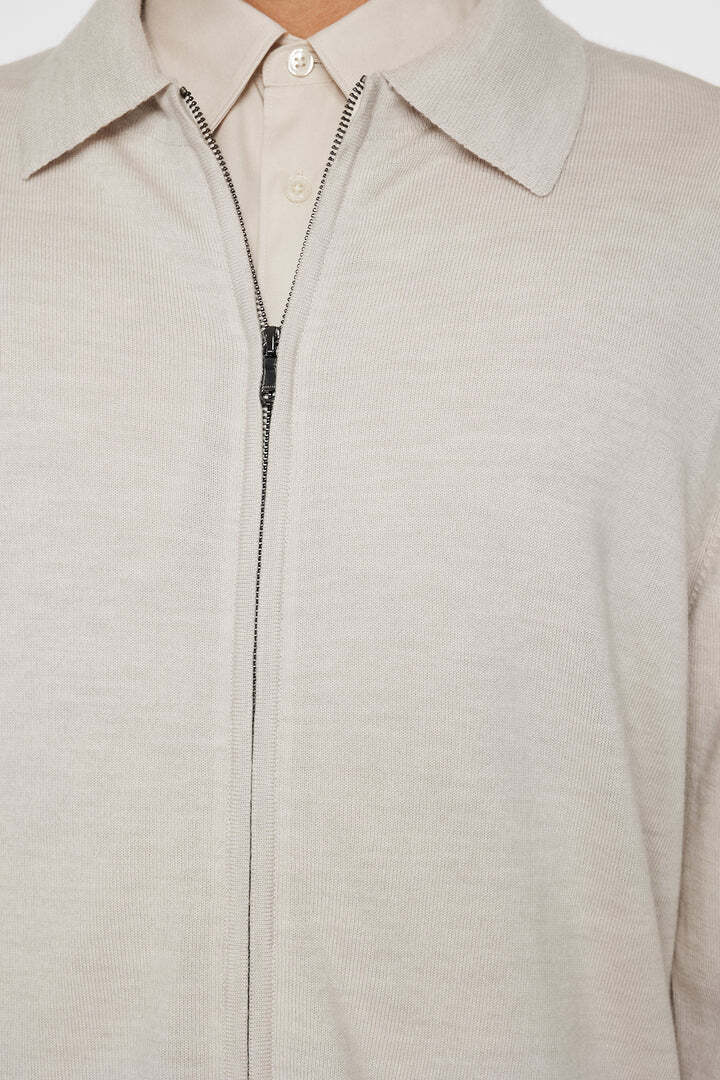 J.Lindeberg | Le cardigan zippé "Kaleb" en mérinos - blanc