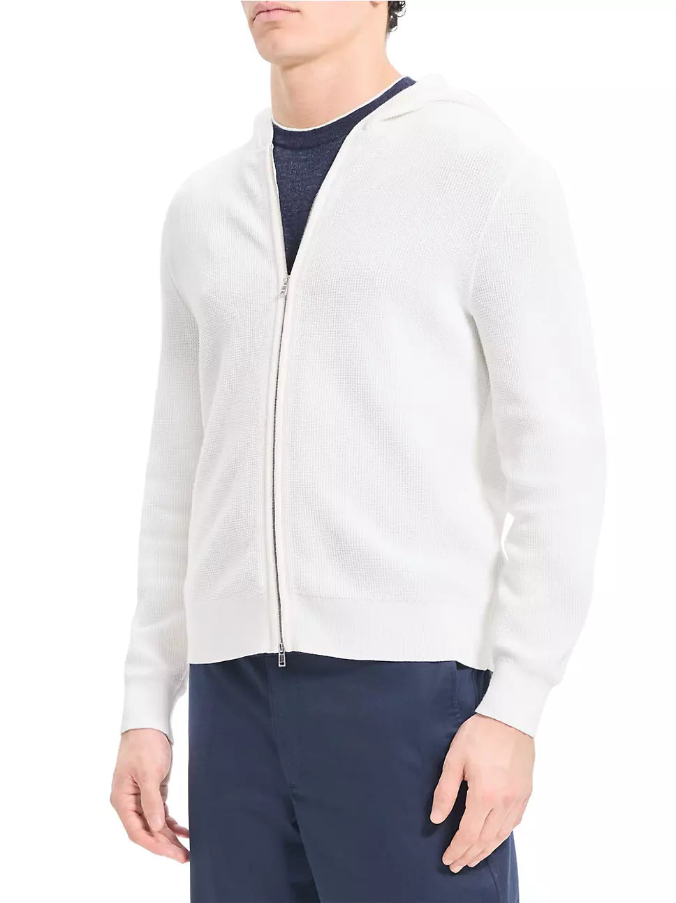 Theory - pull en coton avec fermeture éclair "Myhlo" - Blanc cassé