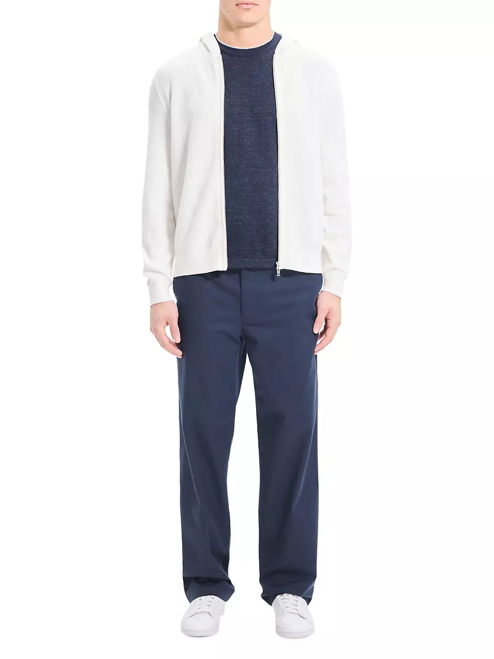 Theory - pull en coton avec fermeture éclair "Myhlo" - Blanc cassé