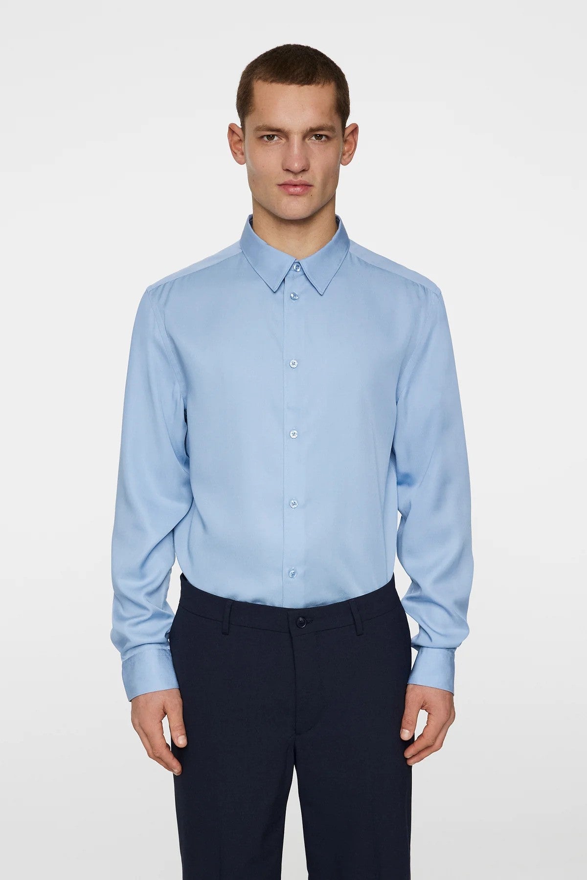 J.Lindeberg | Chemise slim à manches longues Comfort Tencel - bleu