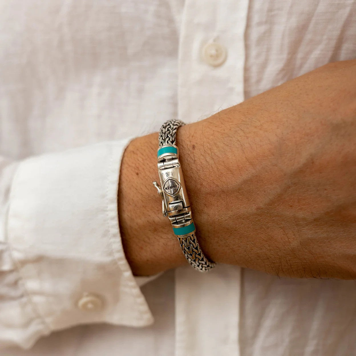 Kemmi | Bracelet ''Snake'' Argent et Turquoise