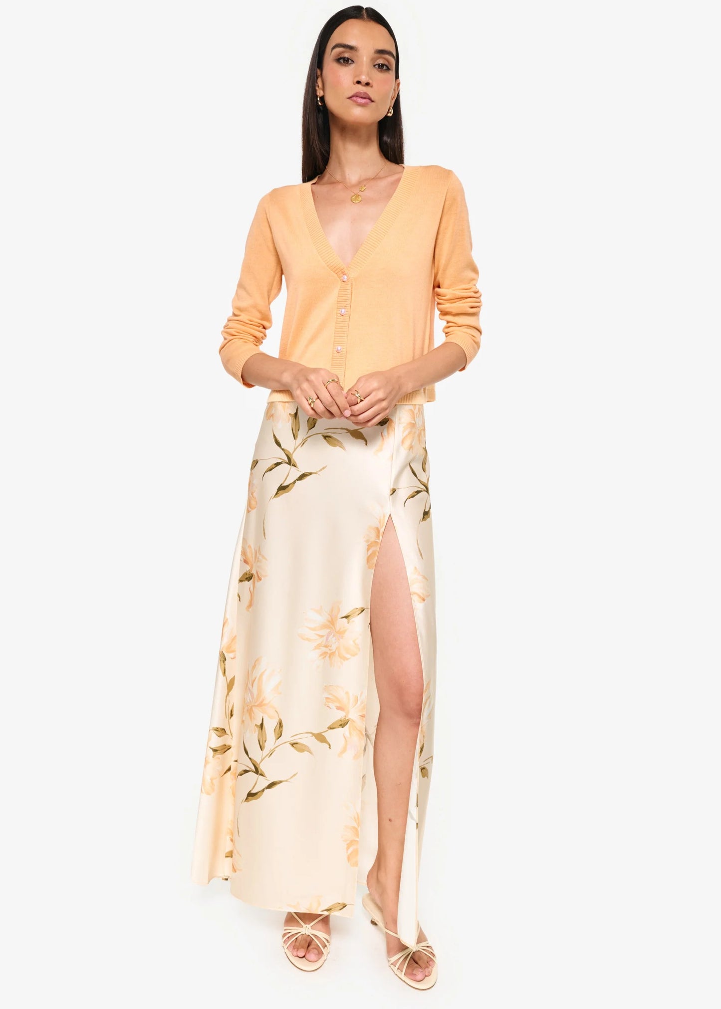 CAMI NYC | Le cardigan léger en laine ''Asti'' - Cantaloupe