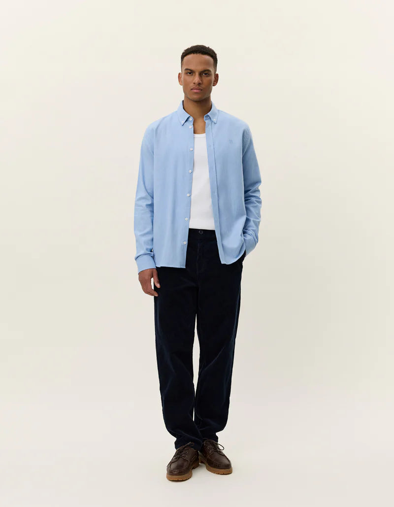 Les Deux | Chemise en coton brossé "Desert" - Bleu ciel