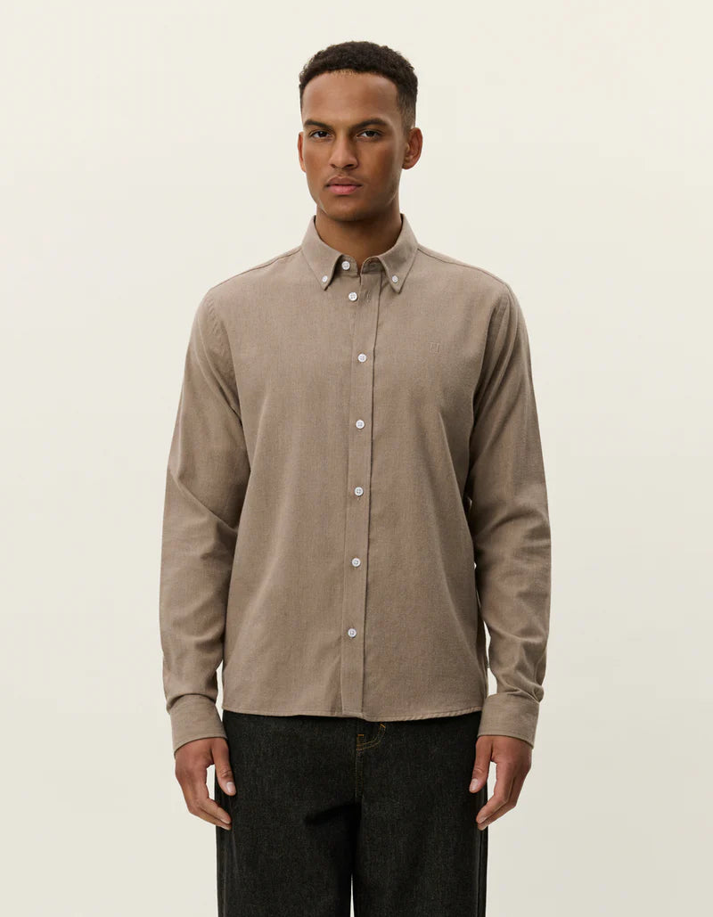 Les Deux | Chemise en coton brossé "Desert" - Taupe