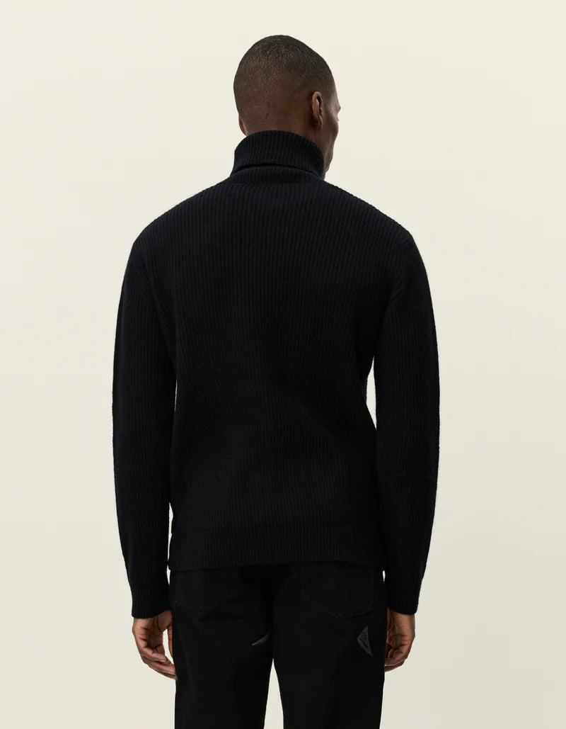 Les Deux | Pull en laine à col roulé "Eddie" - Noir