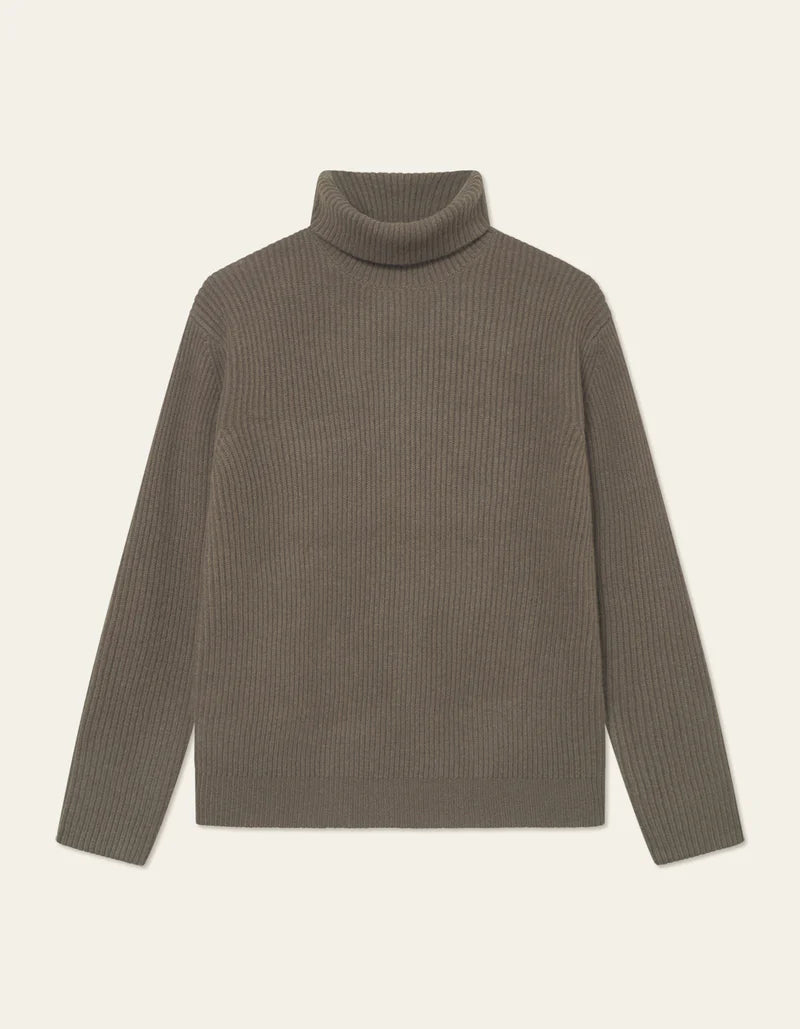 Les Deux | Pull en laine à col roulé "Eddie" - Brun