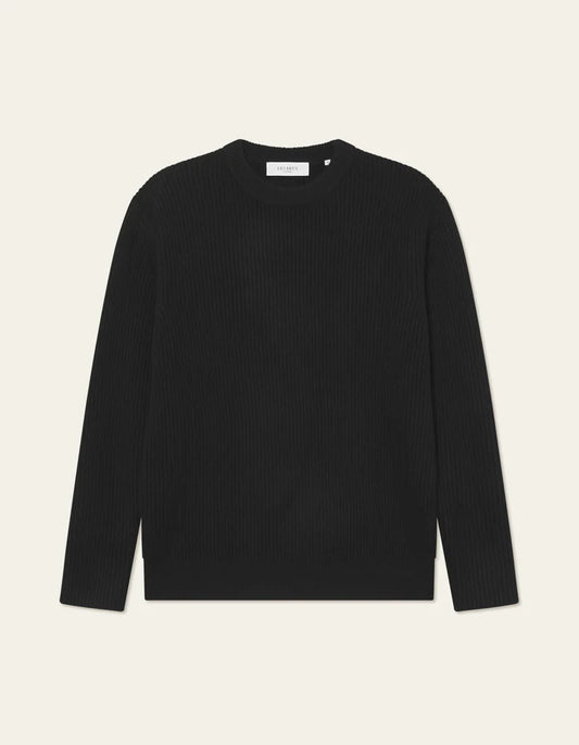 Les Deux | Pull en laine à col rond "Eddie" - Noir