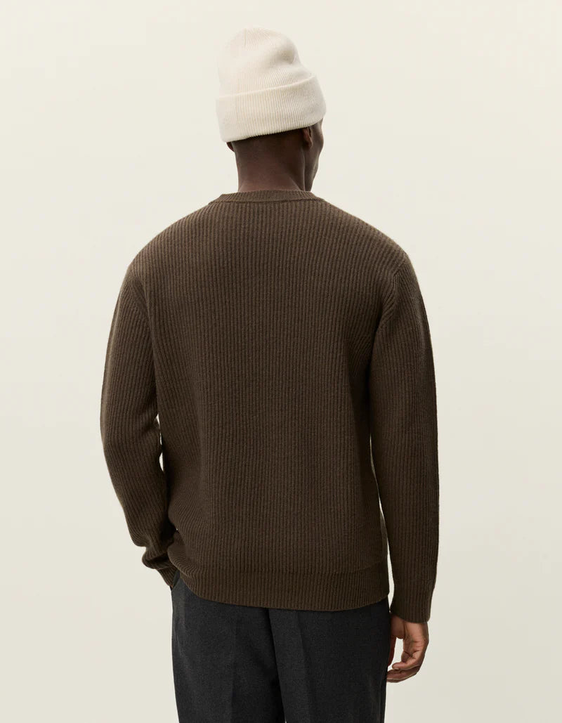 Les Deux | Pull en laine à col rond "Eddie" - Brun