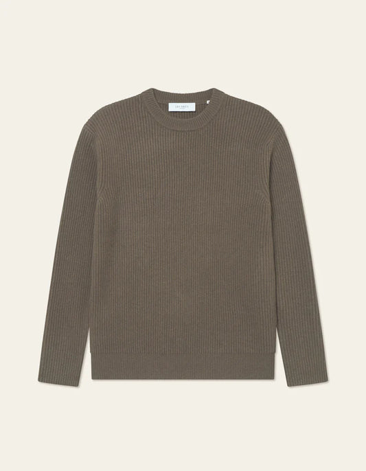 Les Deux | Pull en laine à col rond "Eddie" - Brun