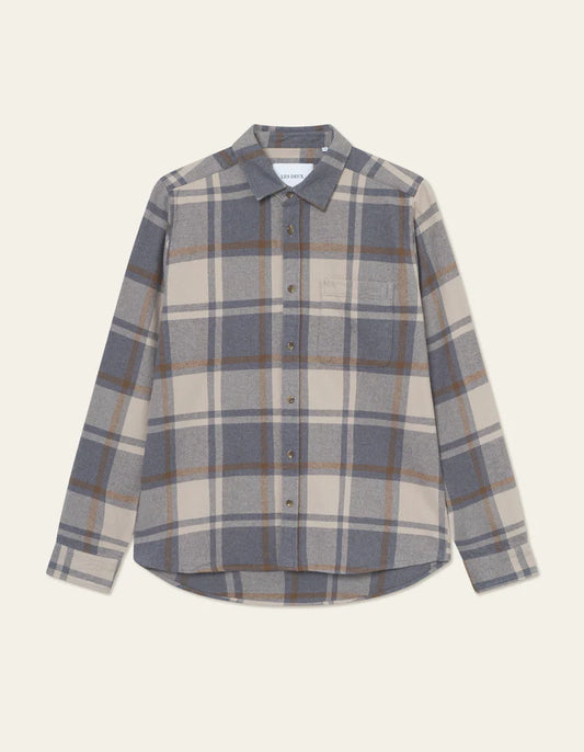 Les Deux | Chemise en coton flanelle "Jeremy" - Gris