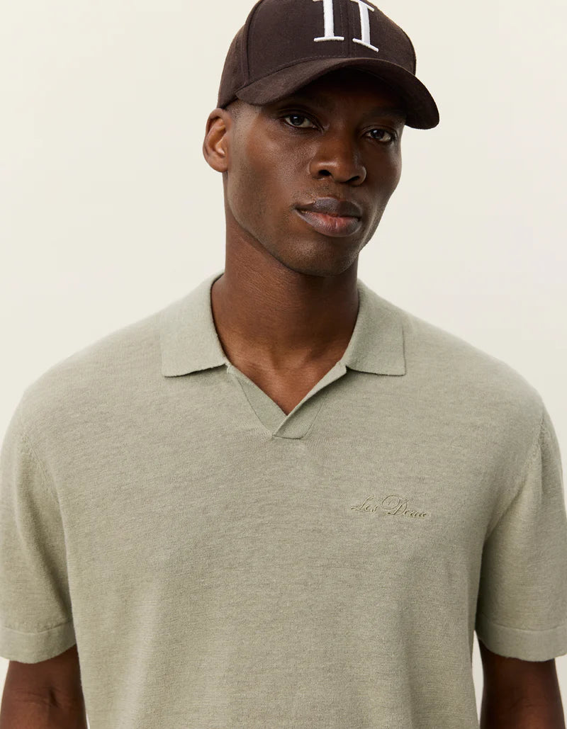 Les Deux | Polo en tricot "Emmanuel" - Vert thé