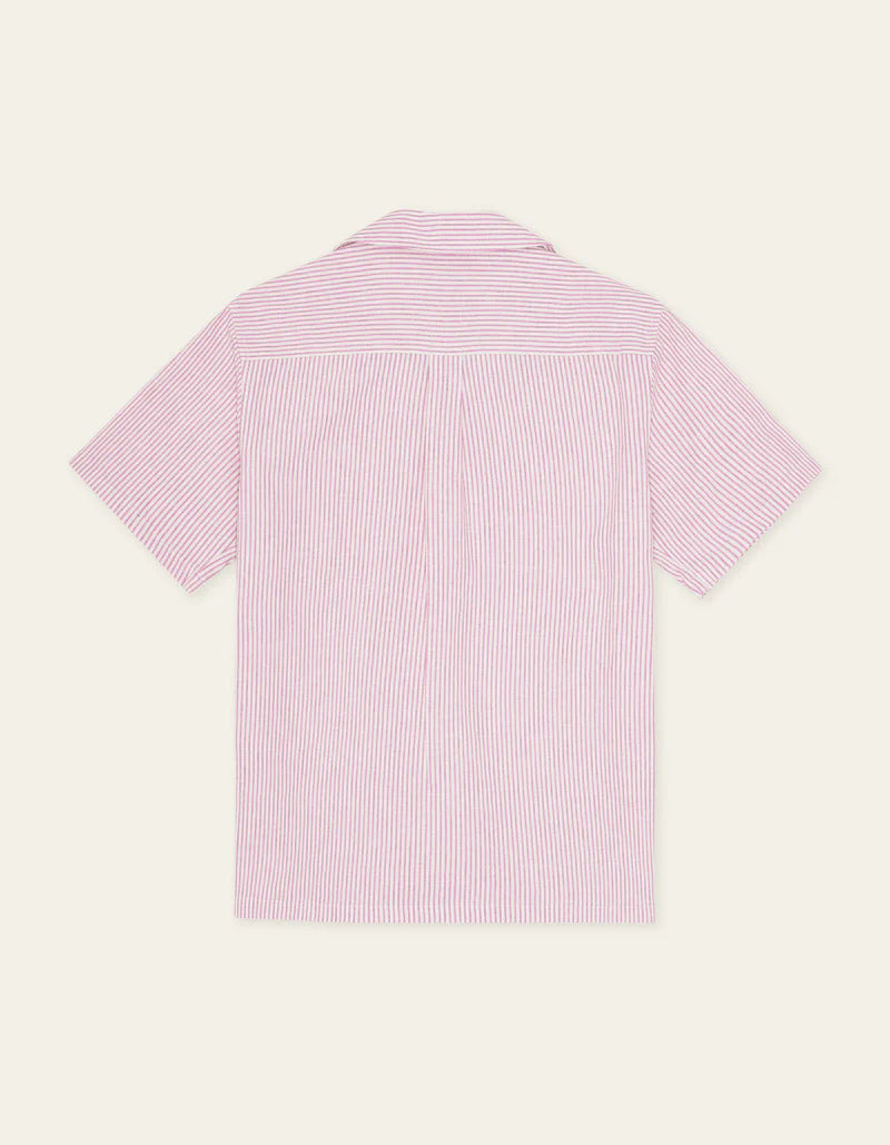 Les Deux | Chemise rayée à manches courtes "Lukas" - Rose