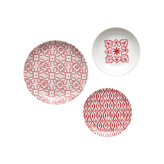 GUZZINI | ASSIETTES A MOTIF - "LE MAIOLICHE TIFFANY" - Rouge