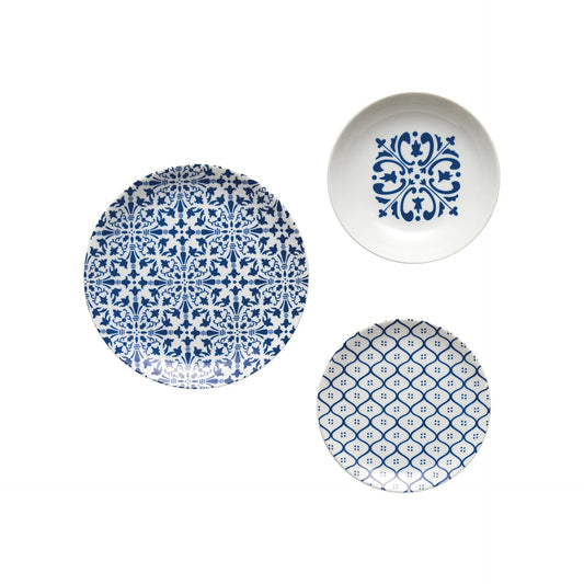 GUZZINI | ASSIETTES A MOTIF - "LE MAIOLICHE TIFFANY" - Bleu