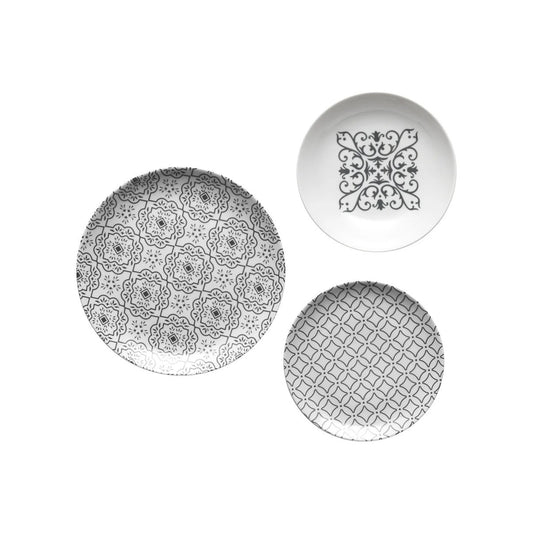 GUZZINI | ASSIETTES A MOTIF - "LE MAIOLICHE TIFFANY" - Gris