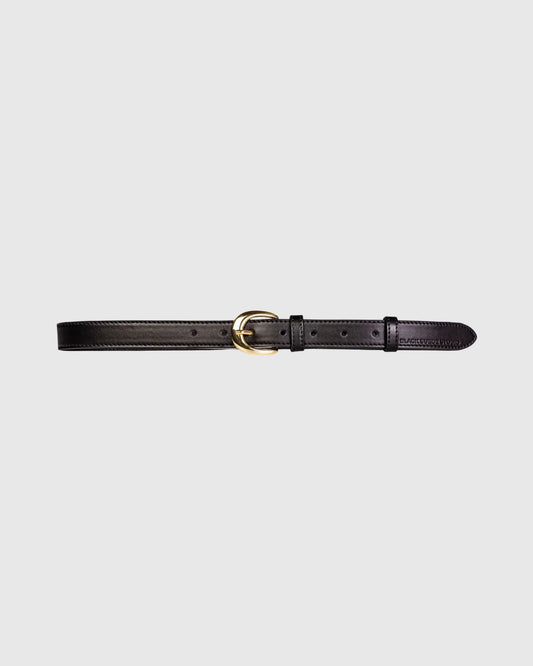 Black Suede Studio | Ceinture en cuir "Half Moon Belt" - Noir et Or