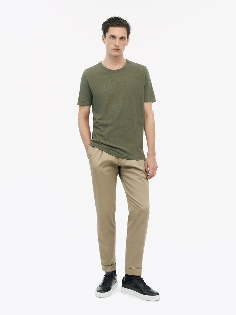 TIGER OF SWEDEN | T-Shirt en lin "OLAF"- Vert olive