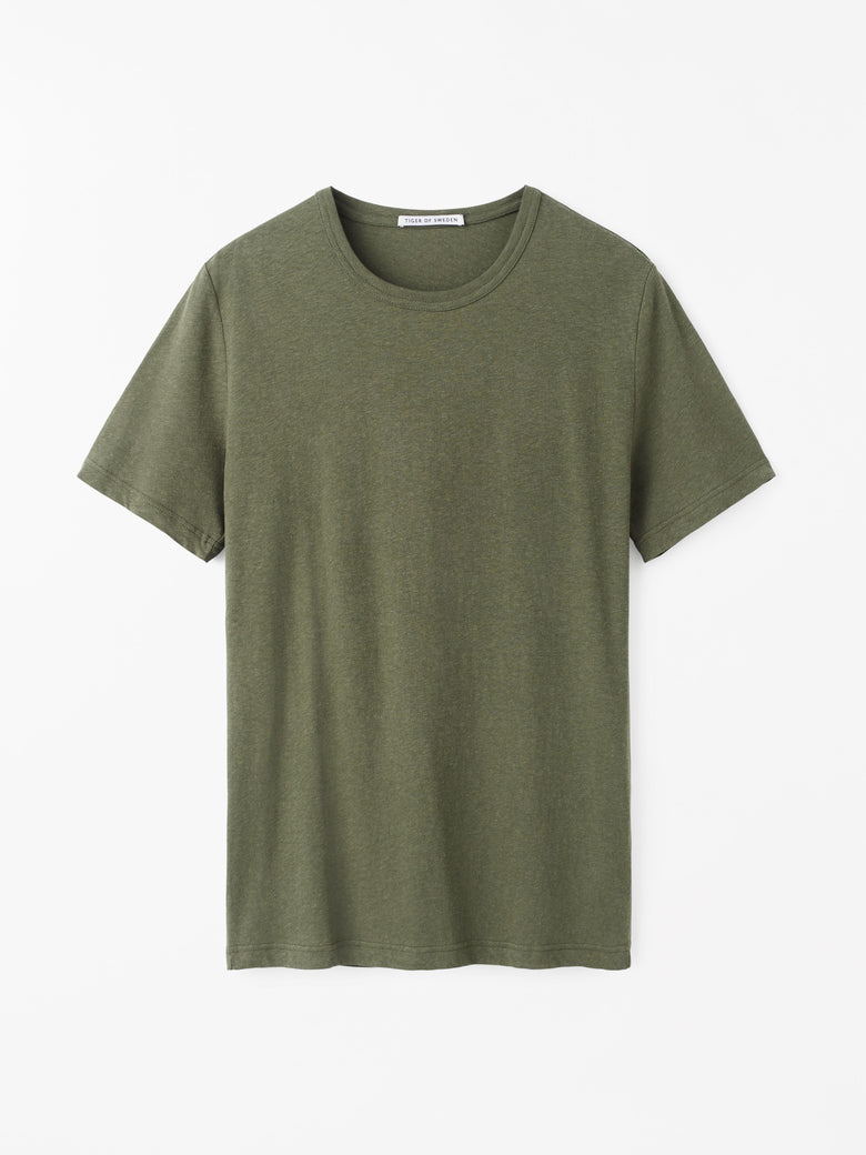 TIGER OF SWEDEN | T-Shirt en lin "OLAF"- Vert olive