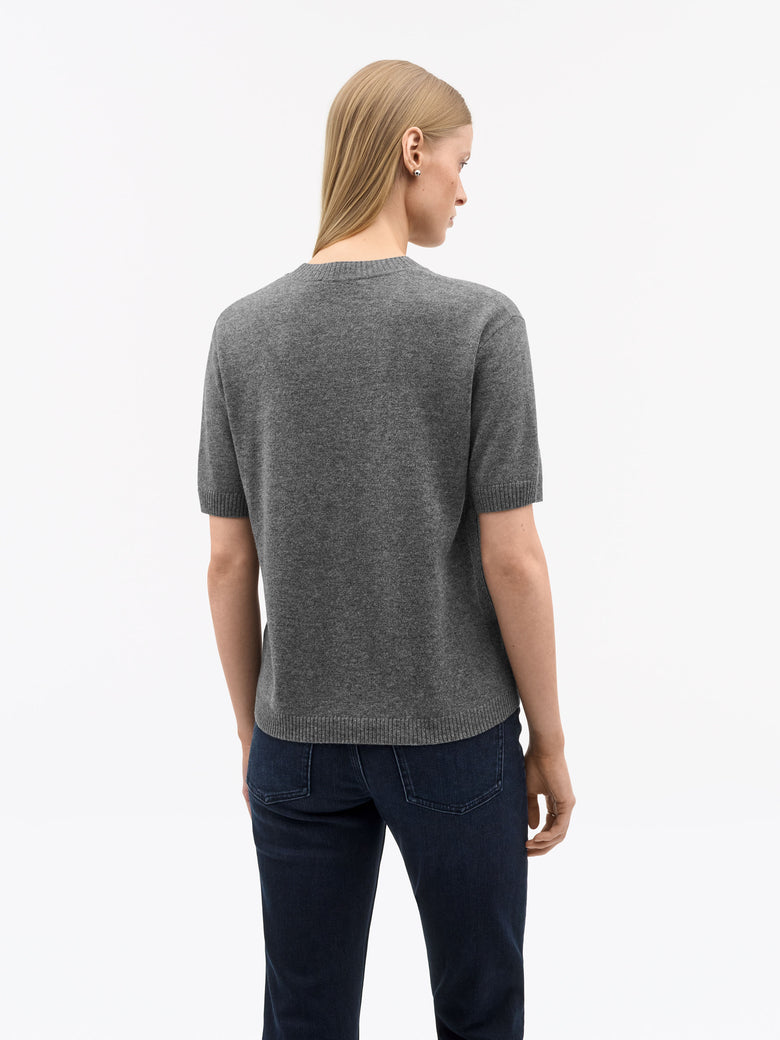 Tiger of Sweden | T-shirt en laine et cachemire 'May' | Gris foncé