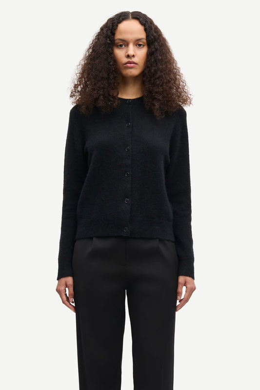 SAMSØE | Cardigan court ''Nor'' en mélange d'alpaga - Noir