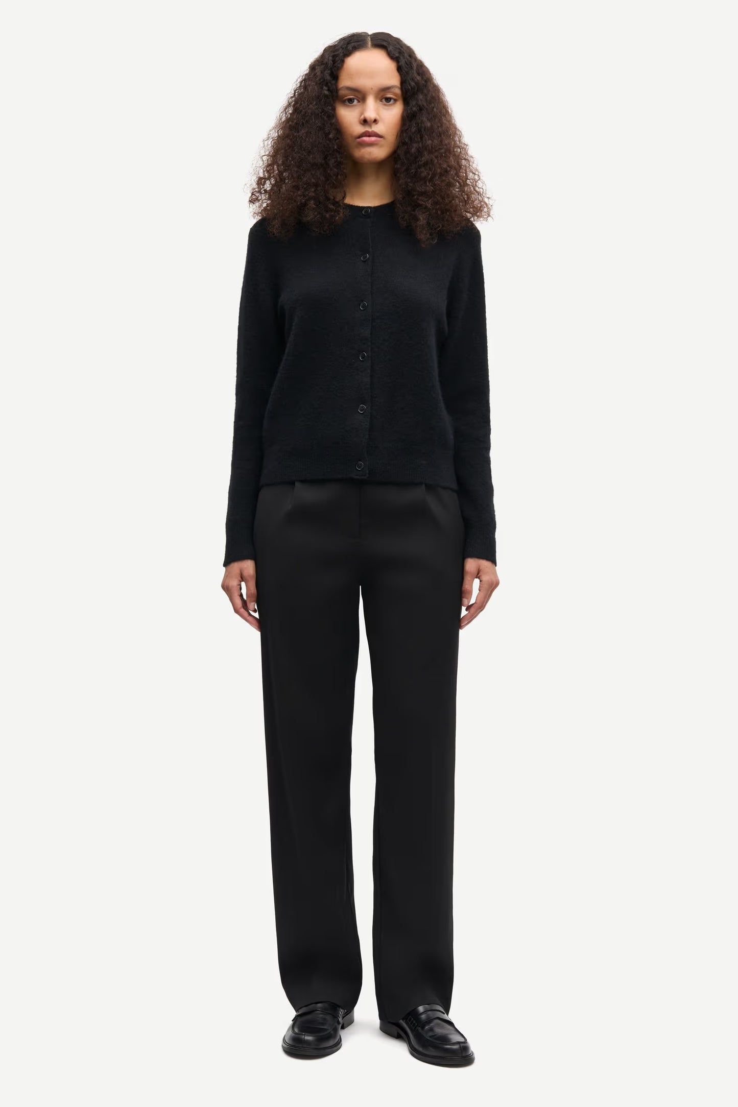 SAMSØE | Cardigan court ''Nor'' en mélange d'alpaga - Noir