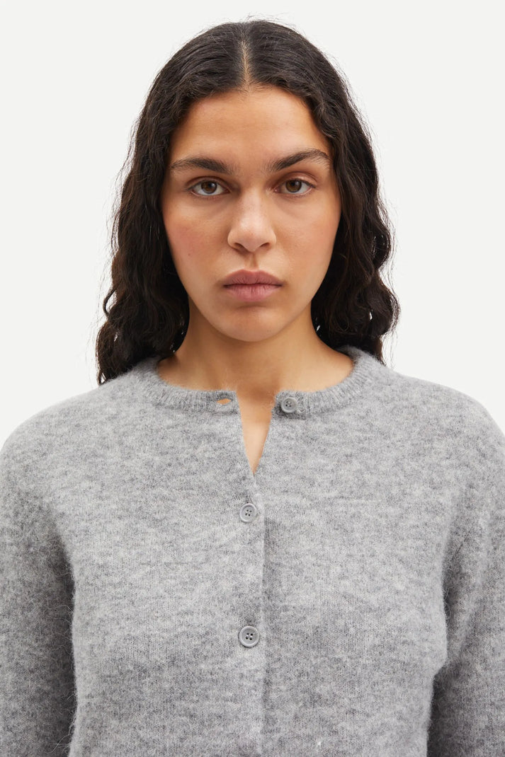 SAMSØE | Cardigan court ''Nor'' en mélange d'alpaga - Gris