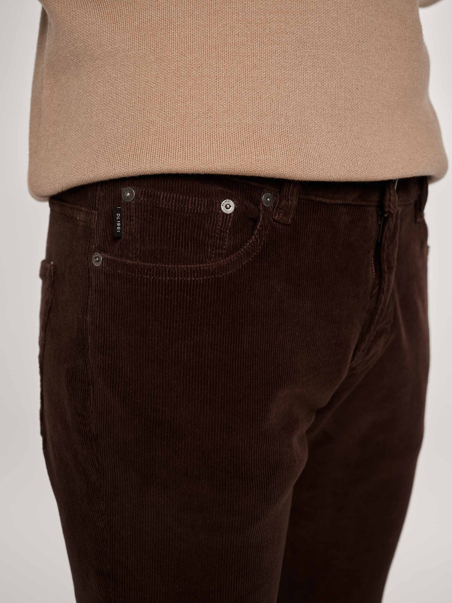DL1961 | Pantalon slim velours côtelé "Nick" - Brun