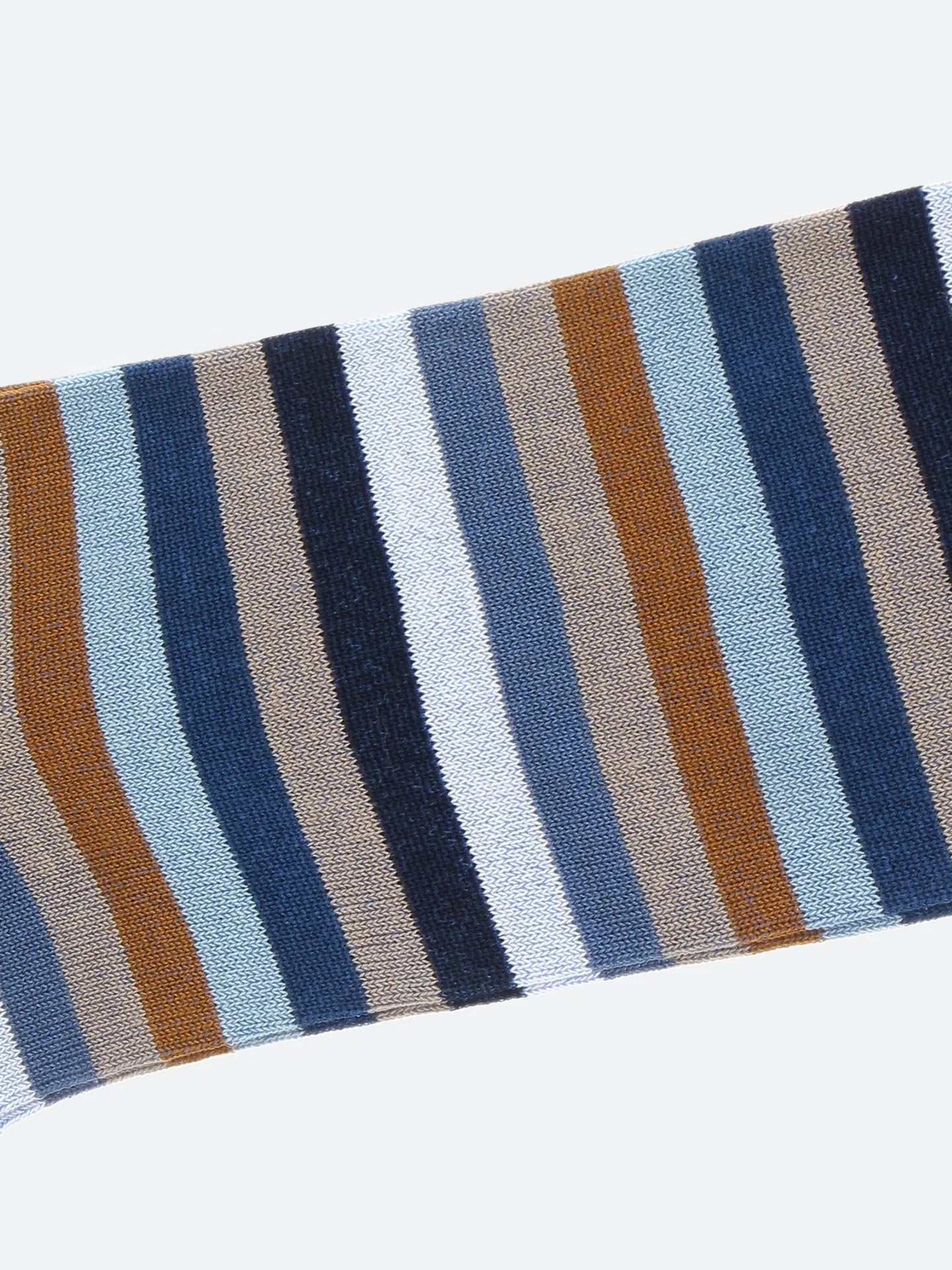 Marcoliani - Chaussettes colorées à rayures  - Bleu marine/Marron
