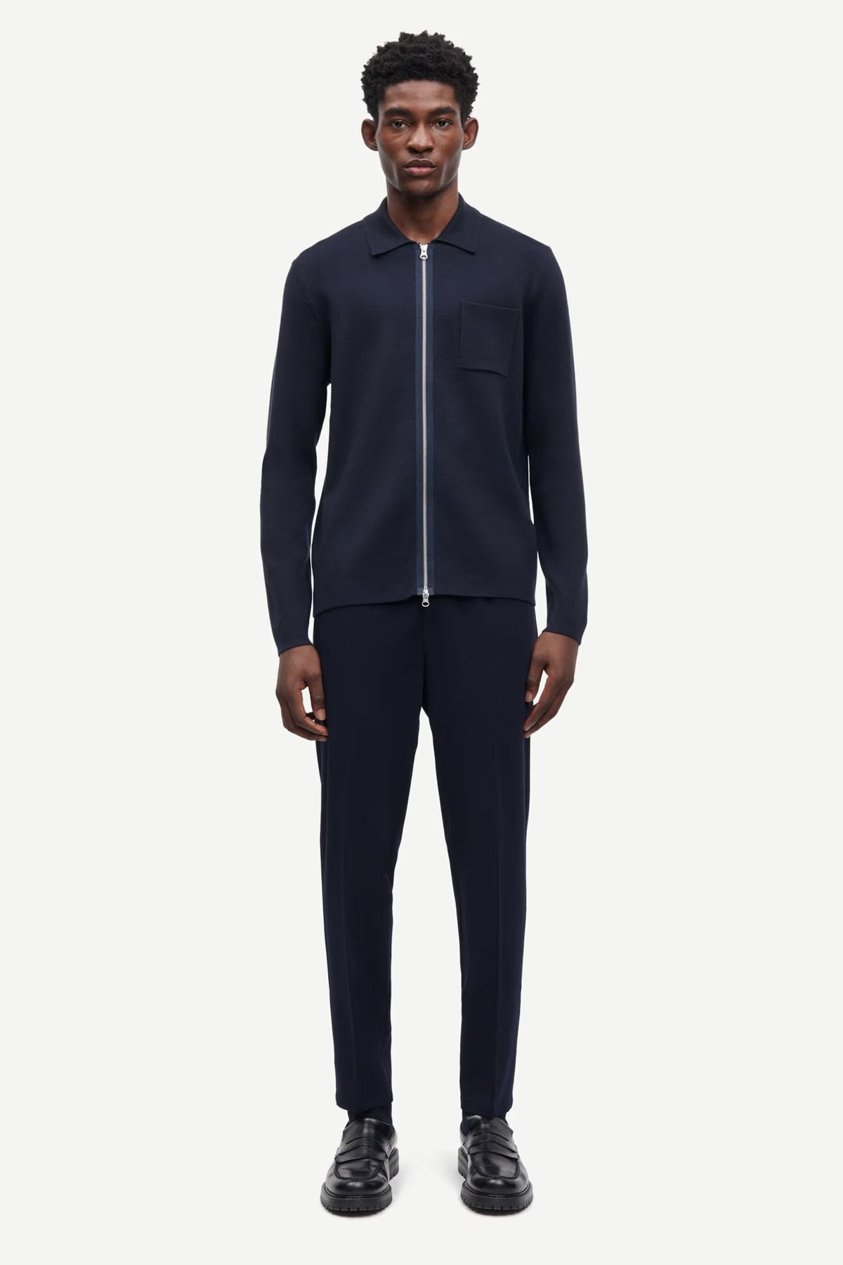 SAMSØE SAMSØE | Cardigan zippé "Guna X" - Bleu nuit
