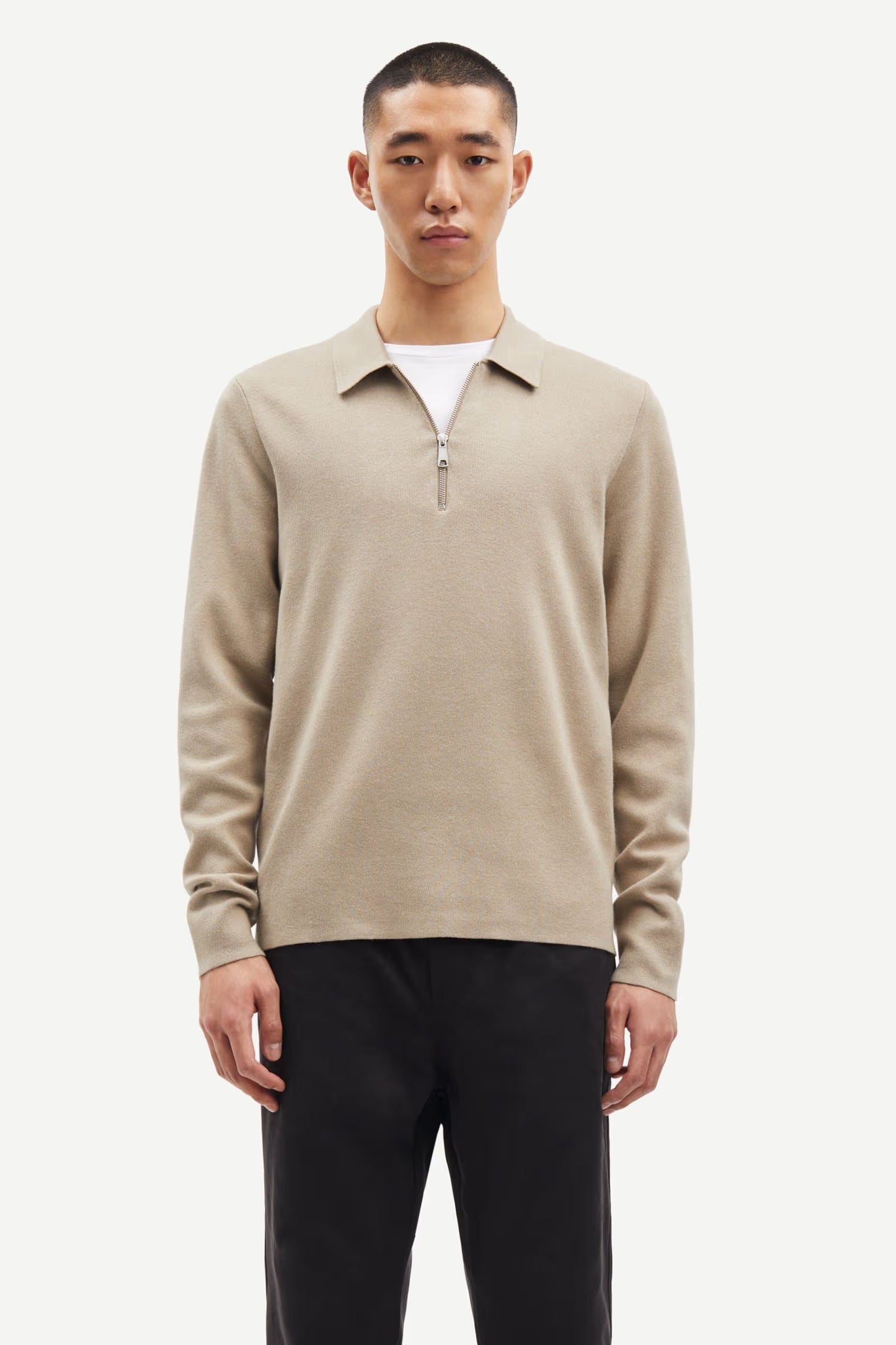 SAMSØE SAMSØE | Pull demi zip "Guna" - Beige