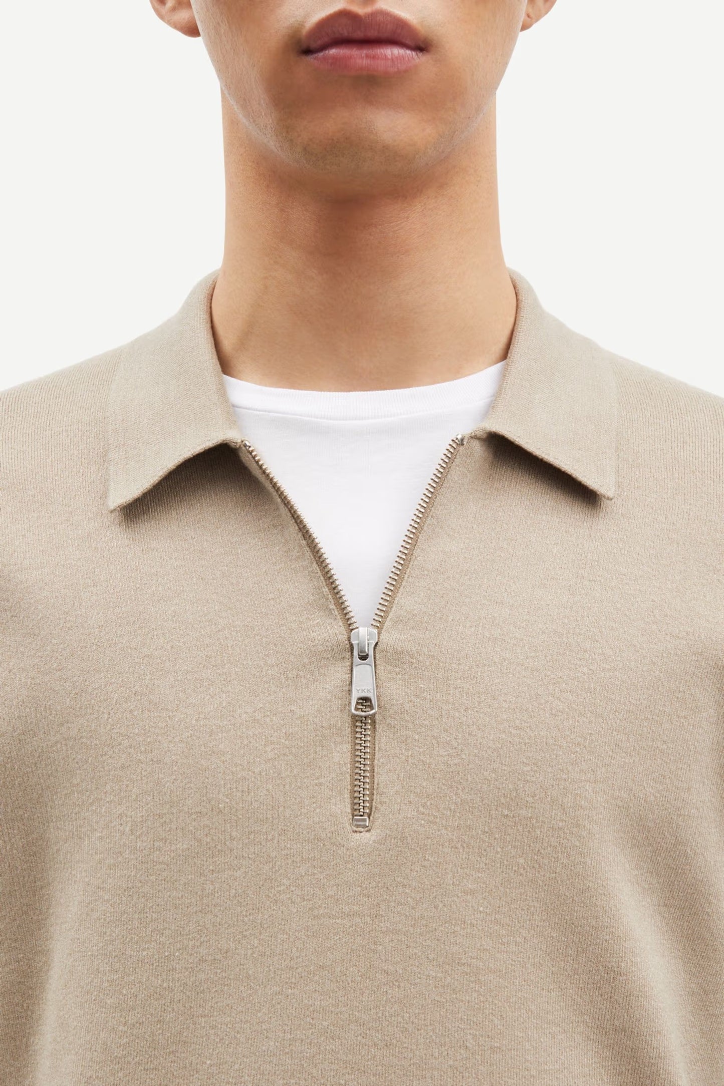 SAMSØE SAMSØE | Pull demi zip "Guna" - Beige