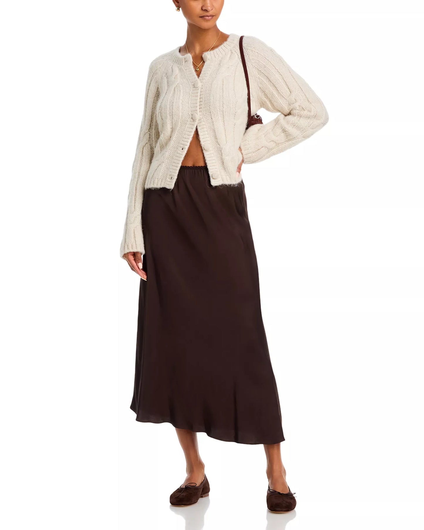 Velvet | Cardigan en maille torsadée ''ALLISON'' - Ivoire