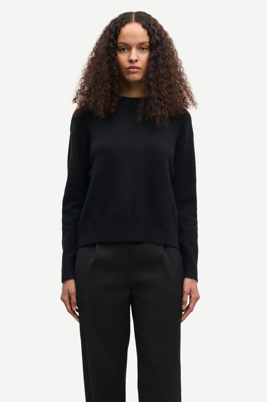 SAMSØE | Le pull en mélange d'alpaga ANOUR O-N - Noir