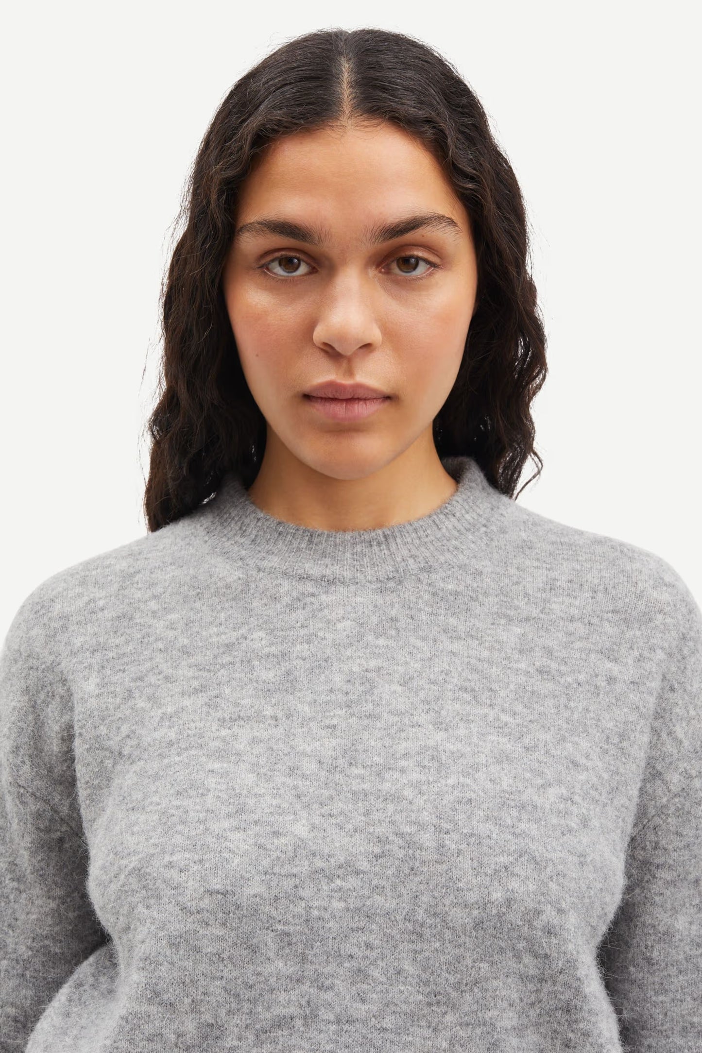 SAMSØE | Le pull en mélange d'alpaga ANOUR O-N - Gris