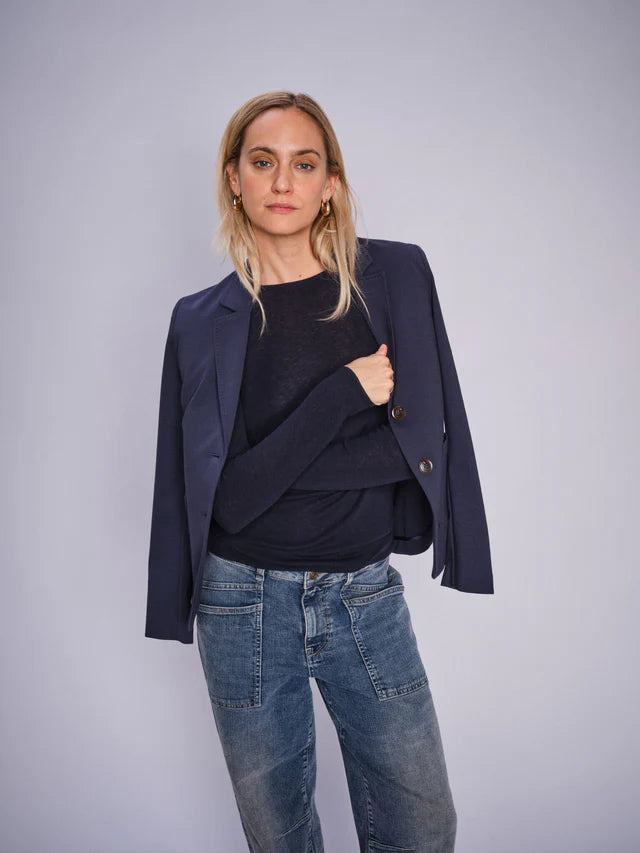 MOS MOSH | Tee Shirt en maille "BOUCH" - Marine