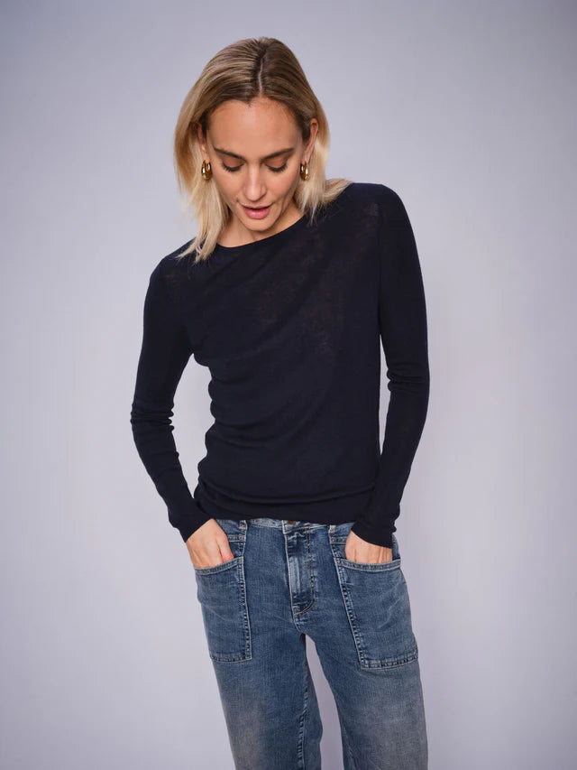 MOS MOSH | Tee Shirt en maille "BOUCH" - Marine