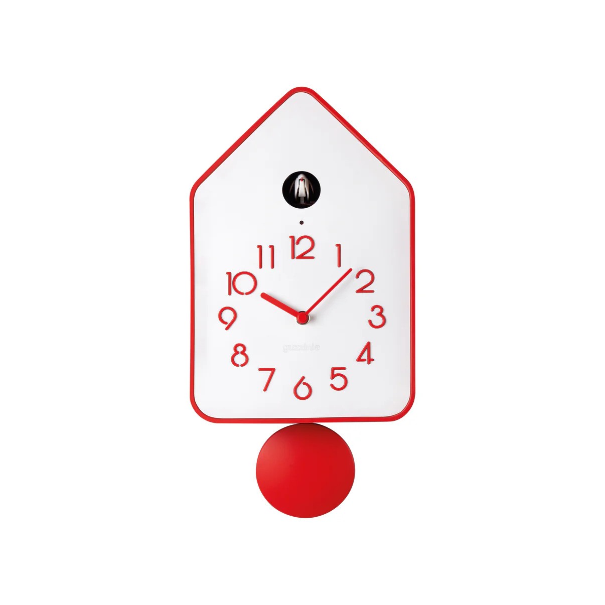 GUZZINI | Horloge coucou QQ-UP avec pendule - Rouge & blanc