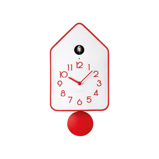 GUZZINI | Horloge coucou QQ-UP avec pendule - Rouge & blanc