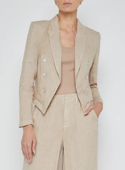 L'AGENCE | Veste en lin "WAYNE CROP" - Beige