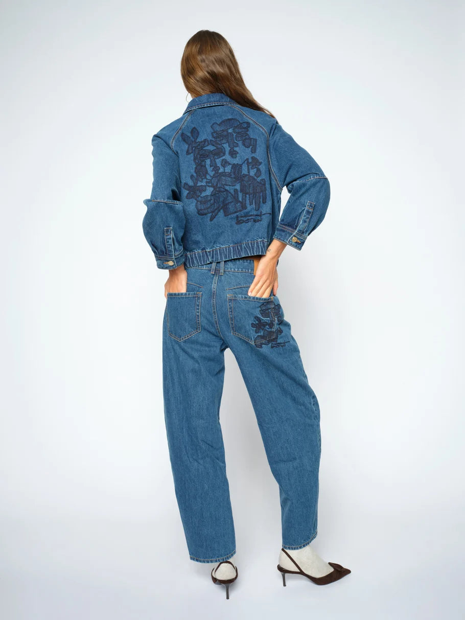 Mos Mosh | Jean à coupe Barrel 'Hellen Bernat' | Bleu