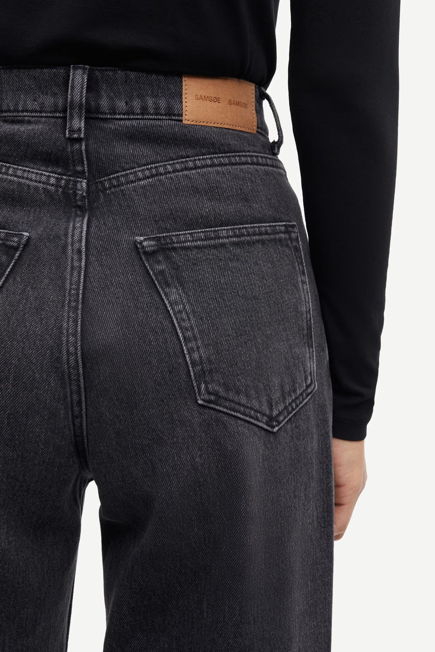 SAMSØE | Jean taille haute et jambes larges ''Rebecca'' - Noir Blizzard