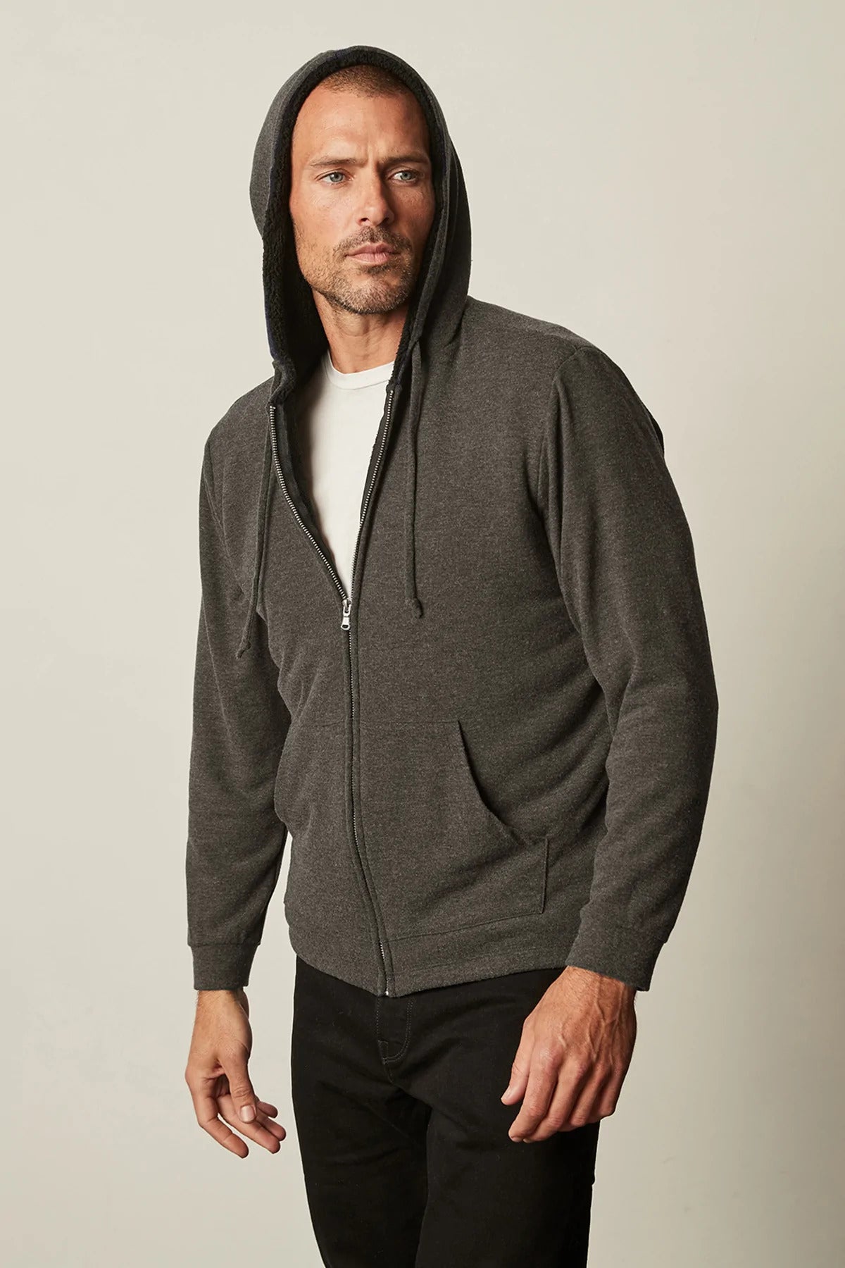 Velvet | Le hoddie ''Salvadore'' doublé sherpa - Anthracite