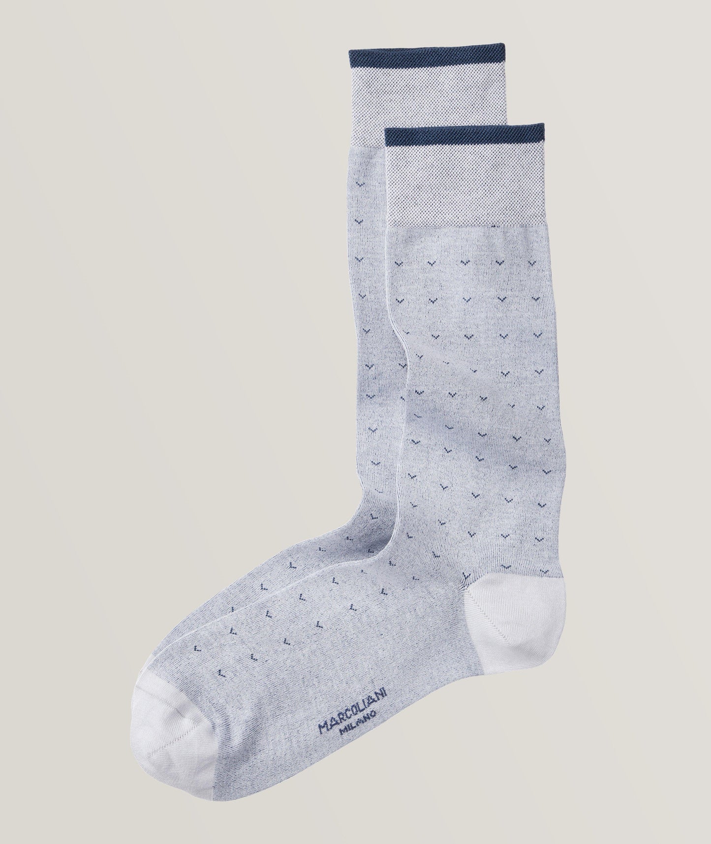 Marcoliani - Chaussettes en coton pima à motif Volo - Gris