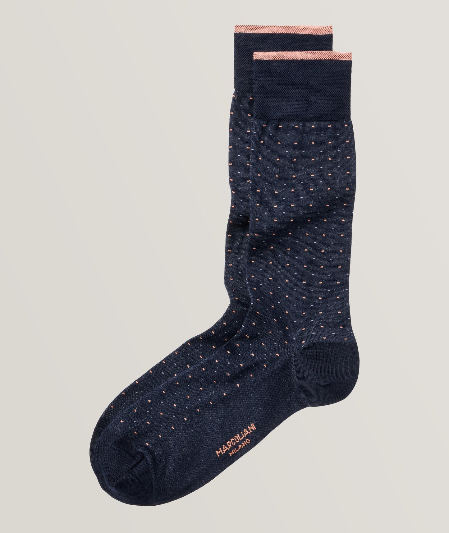 Marcoliani - Chaussettes en coton pima à motif pointillé - Marine