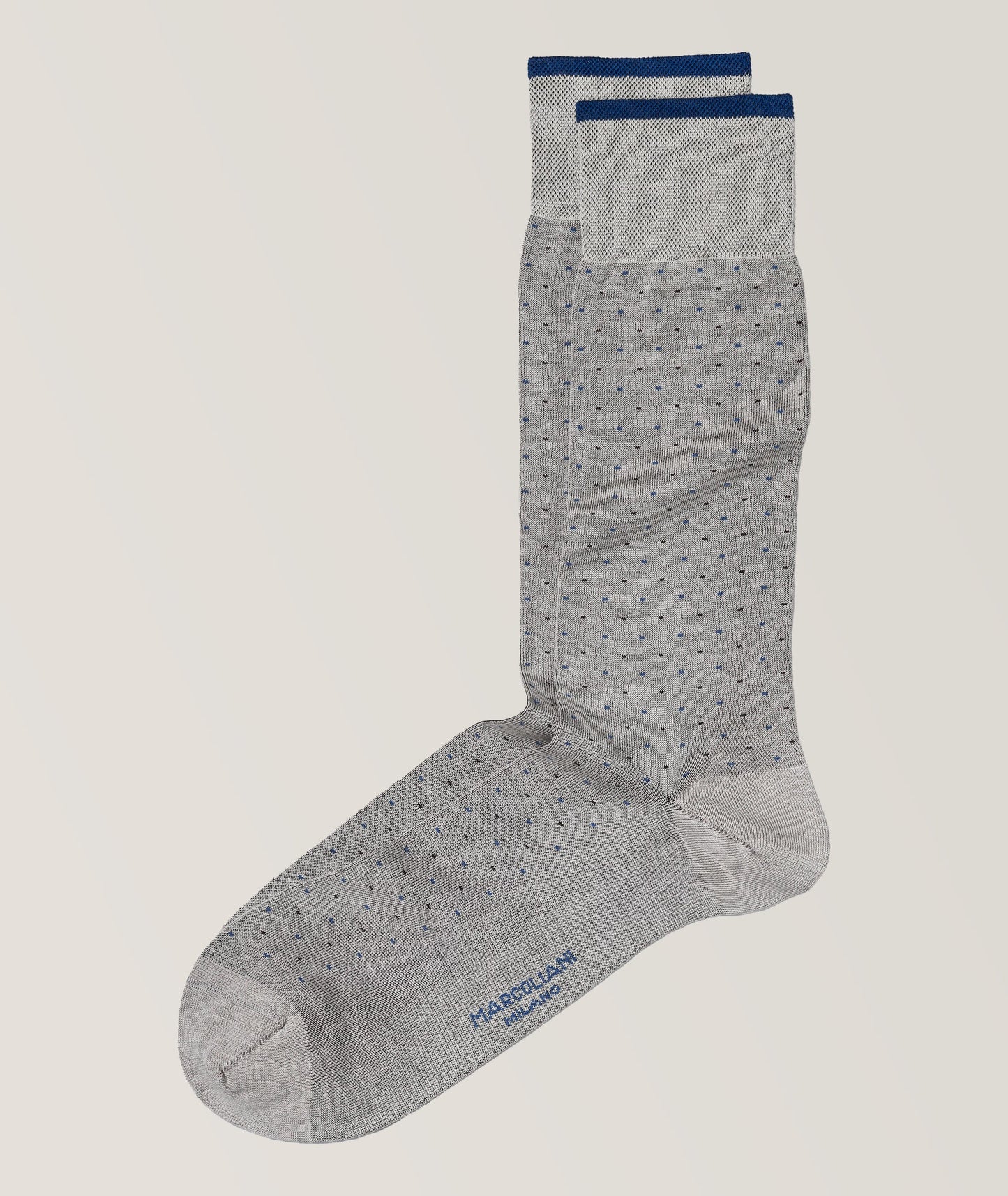 Marcoliani - Chaussettes en coton pima à motif pointillé - Gris clair