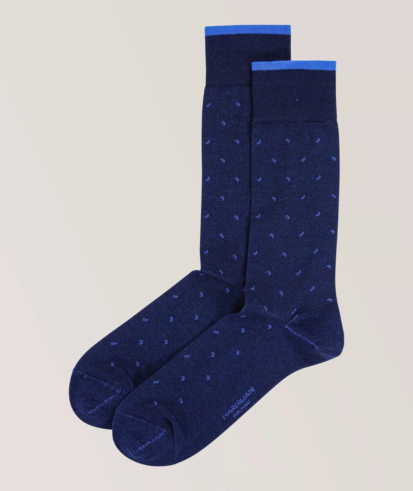 Marcoliani - Chaussettes Mini Paisley en coton Pima -  Bleu marine